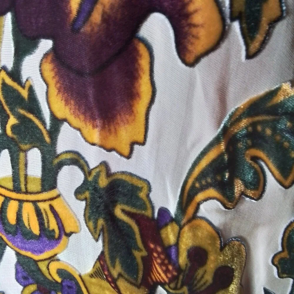 CHICO'S VELVET BURNOUT OPEN FRONT KIMONO CARDIGAN SIZE L/XL - Picture 3 of 5